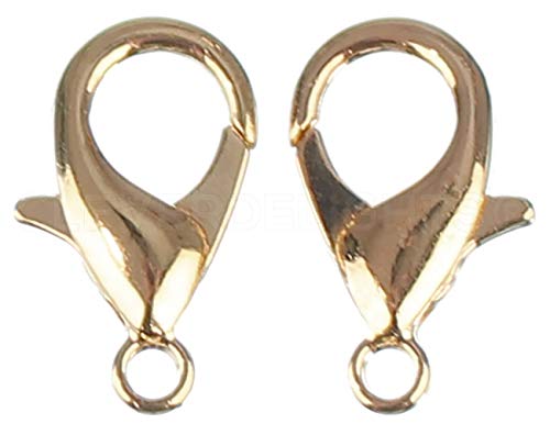 CleverDelights Karabinerverschlüsse, Champagnergold, 16 x 8 mm, 500 Stück, Karabinerverbinder, Bastelschmuck, 5/8 Zoll x 5/16 Zoll von CleverDelights
