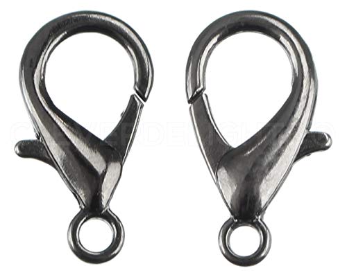 CleverDelights Karabinerverschlüsse, Rotguss, 21 x 12 mm, Dunkelsilber, Rotguss, große Karabinerverbinder, 100 Stück von CleverDelights
