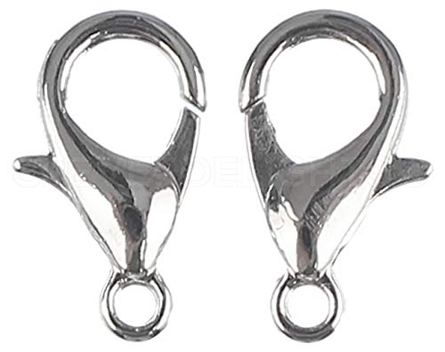 CleverDelights Silberfarbene Karabinerverschlüsse, 12 x 6 mm, 500 Stück, kleine Karabinerverbinder, Bastelschmuck, 1,27 x 0,6 cm von CleverDelights