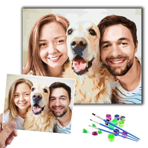 CleverFine Malen Nach Zahlen Eigenes Bild Personalisiert Erwachsene Foto Painting Bilder（50cm*50cm Rahmenlos） von CleverFine