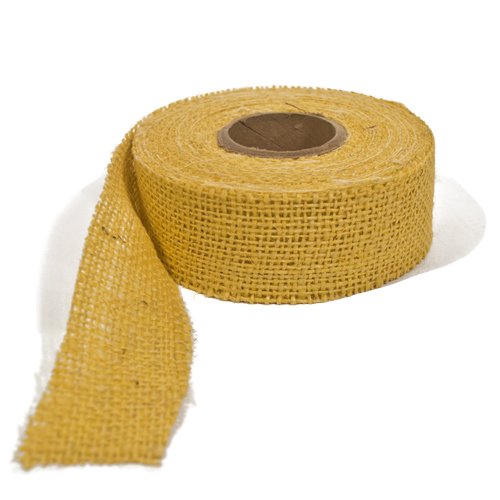 Cleverbrand Juteband Natur, Dekoband Natur aus Jutegewebe, breites Juteband, Jute Band, Juteband breit, Jutebänder, Jute Geschenkband in gelb, 9 m lang, 7,5 cm breit von Cleverbrand