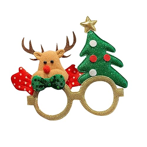 Weihnachtsbrillen-Requisiten, attraktive exquisite Verarbeitung, Kunststoff-Dekoration, Party-Requisiten, Weihnachtstag HxB 404 (A, Einheitsgröße) von Clicitina