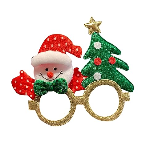 Weihnachtsbrillen-Requisiten, attraktive exquisite Verarbeitung, Kunststoff-Dekoration, Party-Requisiten, Weihnachtstag HxB 404 (C, Einheitsgröße) von Clicitina
