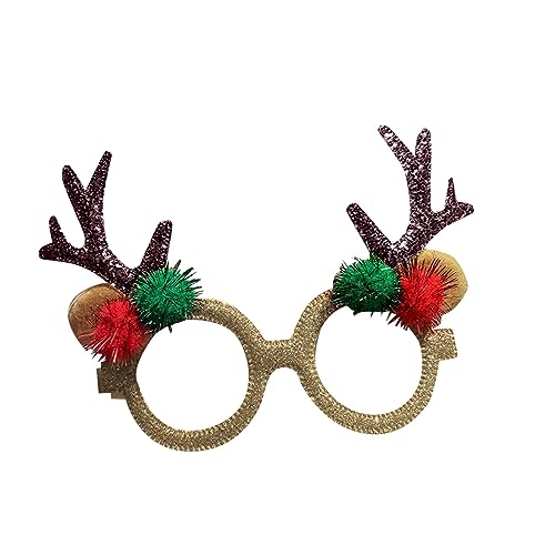 Weihnachtsbrillen-Requisiten, attraktive exquisite Verarbeitung, Kunststoff-Dekoration, Party-Requisiten, Weihnachtstag HxB404 (E, Einheitsgröße) von Clicitina