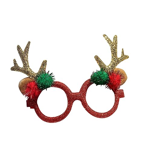 Weihnachtsbrillen-Requisiten, attraktive exquisite Verarbeitung, Kunststoff-Dekoration, Party-Requisiten, Weihnachtstag HxB404 (GD2, Einheitsgröße) von Clicitina