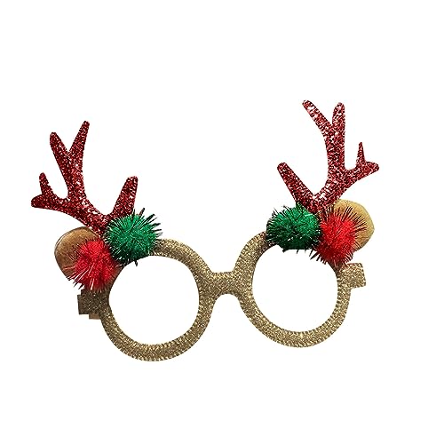 Weihnachtsbrillen-Requisiten, attraktive exquisite Verarbeitung, Kunststoff-Dekoration, Party-Requisiten, Weihnachtstag HxB404 (RD2, Einheitsgröße) von Clicitina