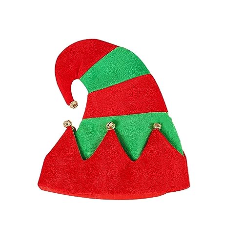 YLm867 Glocken-Weihnachtsmütze, Weihnachtsdekoration, Hut, gestreift, Nähte, Ornament, geeignet für Weihnachten, Familientreffen, Partys, YLm867 (A, Einheitsgröße) von Clicitina