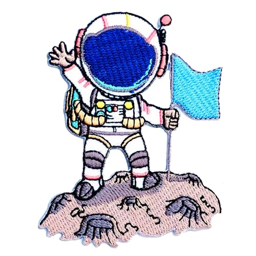 Astronaut Aufnäher zum Aufbügeln Weltraumforscher mit Flagge bestickt Design Mond Landung Deko Applikation Raumschiff Space Shuttle Planet Alien Astronaut Aufnäher zum Aufbügeln Weltraumforscher mit Flagge bestickt Design Mond Landung Deko Applikation Raumschiff Space Shuttle Planet Alien von ClickEmb