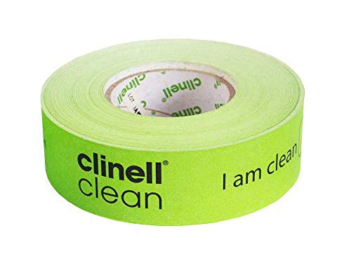 Clinell-Indikatorband - Hygieneverfahren-Indikatorband, kein klebriger Rückstand - Grünes "Ich bin sauber" -Band - 100 m Rolle von Clinell