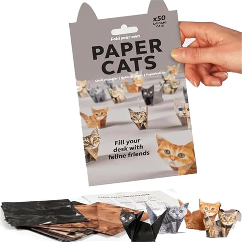 DIY -Papierkatzen - 50 Blätter DIY Origami Paper zum Falten süßer Katzenfiguren, kreatives Origami Animal Craft Kit, lustige Handwerksaktivität für Erwachsene & Kinder (cat) von Clisole