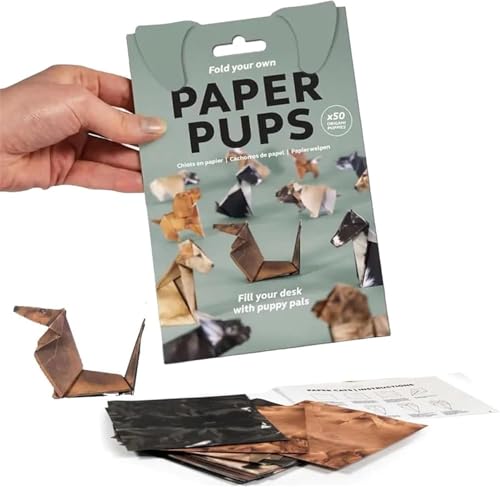 DIY -Papierkatzen - 50 Blätter DIY Origami Paper zum Falten süßer Katzenfiguren, kreatives Origami Animal Craft Kit, lustige Handwerksaktivität für Erwachsene & Kinder (dog) von Clisole