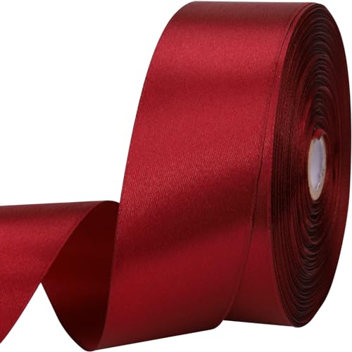 3,8 cm, 45,7 m, weinrotes Satinband für Geschenkverpackungen, Hochzeit, Basteln, Weihnachten, Ostern, Blumen, Haare, Einladungsdekorationen und mehr 3,8 cm, 45,7 m, weinrotes Satinband für Geschenkverpackungen, Hochzeit, Basteln, Weihnachten, Ostern, Blumen, Haare, Einladungsdekorationen und mehr von Clmentp