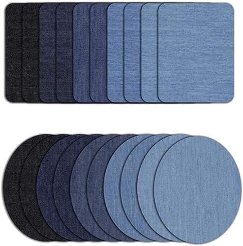 5 Stück blaue Bügelflicken zum Aufbügeln auf Denim-Flicken Reparatur-Set für Kleidung, Jeans, Jacken, attraktiv verarbeitete Näharbeiten 5 Stück blaue Bügelflicken zum Aufbügeln auf Denim-Flicken Reparatur-Set für Kleidung, Jeans, Jacken, attraktiv verarbeitete Näharbeiten von Clockjuan
