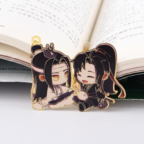 Chinesisches Mo Dao Zu Shi Lesezeichen, Großmeister der Dämonischen Kultivierung, Wei Wuxian LAN Wangji, Metall-Lesezeichen, Buchzubehör, Etiketten, Index-Trennblätter von Clockjuan