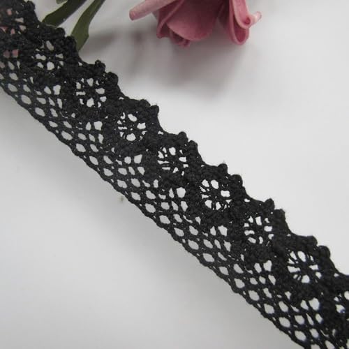 Schwarzes Baumwollband mit Häkelspitze, 2,5 cm breit, Vintage-Stickerei, Applikation, Nähen, Basteln, Hochzeitskleid, Verzierung, Karten, Dekoration, Kleidung, Hüte, Stickerei, 5 m Schwarzes Baumwollband mit Häkelspitze, 2,5 cm breit, Vintage-Stickerei, Applikation, Nähen, Basteln, Hochzeitskleid, Verzierung, Karten, Dekoration, Kleidung, Hüte, Stickerei, 5 m von Clockjuan
