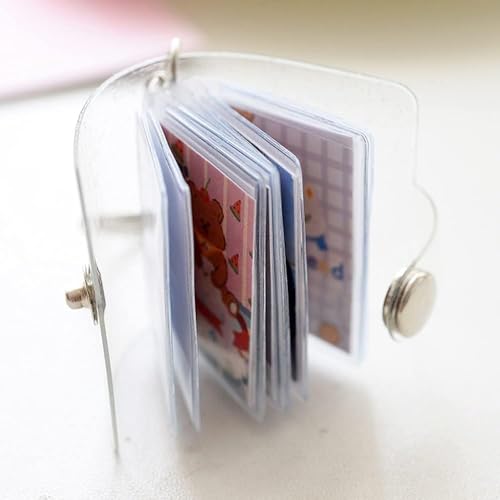 Transparenter Mini-Fotoalbum-Schlüsselanhänger, 16 Taschen, Mini-Fotohalter, Schlüsselanhänger, Gelee-Farbe, Kartenhalter, Fotohalter, tragbarer Schlüsselanhänger, Fotoalben, Rahmen und Zubehör (2,5 Transparenter Mini-Fotoalbum-Schlüsselanhänger, 16 Taschen, Mini-Fotohalter, Schlüsselanhänger, Gelee-Farbe, Kartenhalter, Fotohalter, tragbarer Schlüsselanhänger, Fotoalben, Rahmen und Zubehör (2,5 von Clockjuan