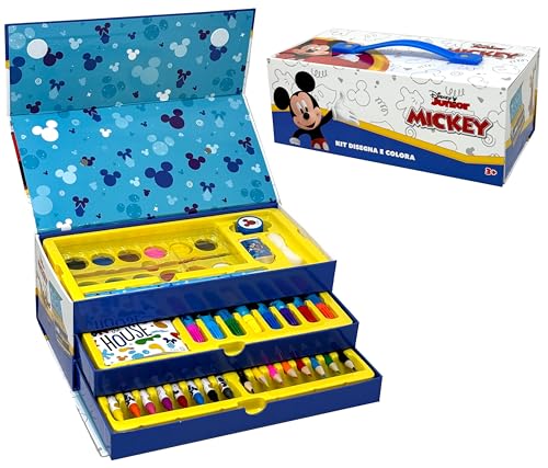 Clondo Farbkoffer für Kinder mit Filzstiften mit 52 Stück, für Mickey Fan, Buntstifte, Set zum Zeichnen und Malen, Geschenkidee für Kinder Clondo Farbkoffer für Kinder mit Filzstiften mit 52 Stück, für Mickey Fan, Buntstifte, Set zum Zeichnen und Malen, Geschenkidee für Kinder von Clondo