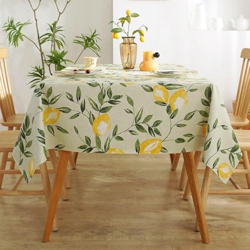 Clothfuna Rechteckige Frühling-Tischdecke, Zitronenfrucht-Tischdecke, für den Außenbereich, wasserdicht, öldicht, abwischbar, Tischdecke für Esstisch, Couchtisch, 99 x 99 cm von Clothfuna
