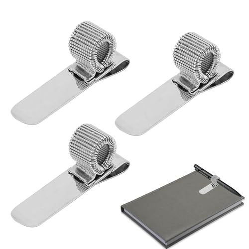 Stifthalter für Notizbuch, langlebig und flexibel, tragbar und praktisch, Stifthalter, Clip-Organizer, verstellbar, rost- und korrosionsbeständig, Metallstifthalter für Notebook und Klemmbrett, 3 von Cloudlink