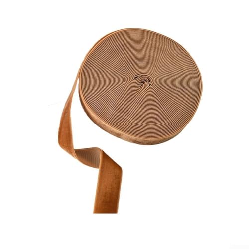 10 m Weihnachtsdekorationsband, klassisches Vintage-Design, rustikales Stoff-Dekorationsband, Feiertag, Partybänder, Glitzerstoff, Urlaub, Festival, Satinbänder (2,5 cm braun) von Cloudpower