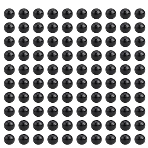100 Stück Weihnachts-Schneemann-Holzperlen, DIY-Weihnachtsdekoration, Schneemann-Holzperlen, Winter-Schneemann-Perlen, Holzperlen für DIY-Schmuckdekoration (schwarze Perle) von Cloudpower