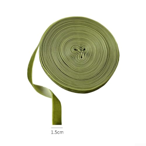 10M Weihnachtsdekorationsband, klassisches Vintage rustikales Tuch Dekoration Band, Urlaub Party Bänder Glitzer Stoff Urlaub Festival Satinbänder (1,5 cm Hellgrün) von Cloudpower