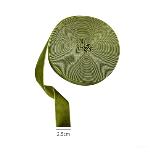 10M Weihnachtsdekorationsband, klassisches Vintage rustikales Tuch Dekoration Band, Urlaub Party Bänder Glitzer Stoff Urlaub Festival Satinbänder (2,5 cm Hellgrün) von Cloudpower