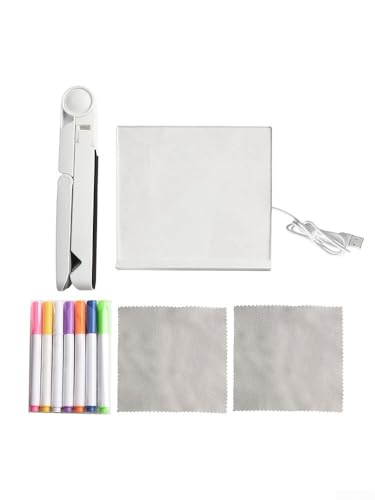 Buntes LED-Acryl-Nachrichtenbrett, Kinder-Zeichentafeln, beleuchtetes Acryl, trocken abwischbar, mit verstellbarem Ständer, sieben bunte Stifte, für Zeichnungen, Erinnerungen, kreative Displays (klein von Cloudpower