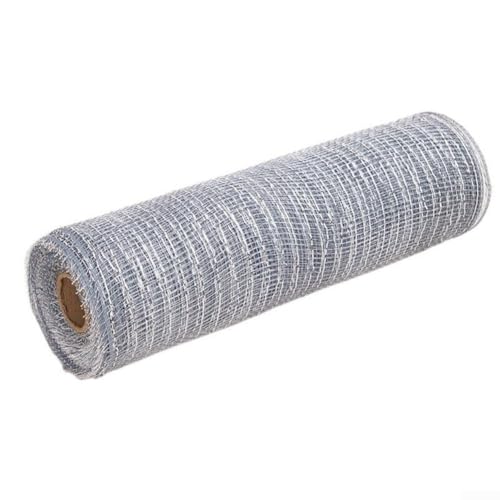 Flexibles Deko-Mesh-Band zum Basteln, perfekt für Schleifen und für Kränze zu jedem saisonalen Thema (Silber) von Cloudpower
