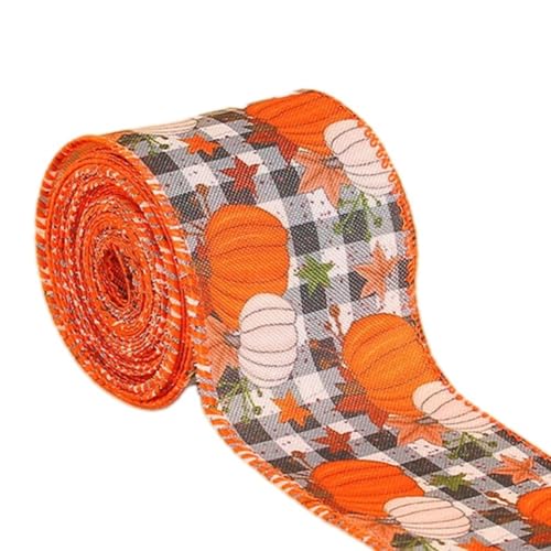 Herbst-Bastelband Rolle mit Kürbis-Design, für DIY-Projekte und saisonale Feiern (E) von Cloudpower