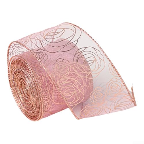 Weihnachtsband-Dekoration, Urlaubs-Luftschlangen, metallische Glitzer-Stoffbänder, Satinband zum Basteln, Geschenkverpackungen, Party-Dekoration, 200 cm (C) von Cloudpower