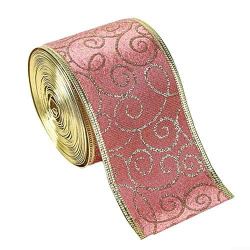 Weihnachtsband-Dekoration, Urlaubs-Luftschlangen, metallische Glitzer-Stoffbänder, Satinband zum Basteln, Geschenkverpackungen, Party-Dekoration, 200 cm (E) von Cloudpower