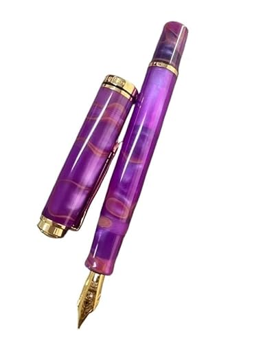 Clouism Acryl-Füllfederhalter, weich, Nr. 6/35# F/M/B, 0,5/0,7 mm, gebogene Feder, Tintenstift, Studenten, Schreiben, Geschenkstift (L, 0,7) von Clouism