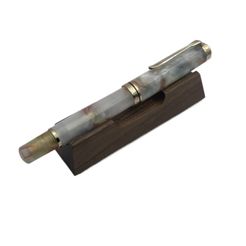 Clouism Acryl-Kolben-Füllfederhalter, Feder: F, M, B, 0,5 / ,7 mm, goldfarbener Clip, Schreiben, Büro, Geschenkstift (H, Schmidt M (0,7 mm) von Clouism