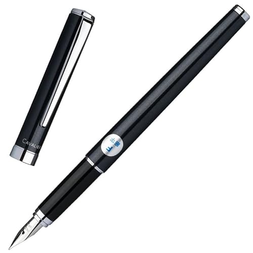 Clouism FCAN-3SR Füllfederhalter, Buchhandlung, Schreibwaren, Stifte, elegant, Business, Büro, Schulbedarf, Schreibstift (Schwarz, F) von Clouism