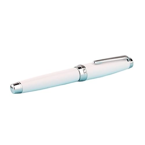 Clouism Füllfederhalter, Metall-Lack, Iridium EF 0,38 mm/EF, gebogene Spitze, 0,6 mm, Schreibstift, Bürobedarf (Cremeweiß, EF-Feder) von Clouism