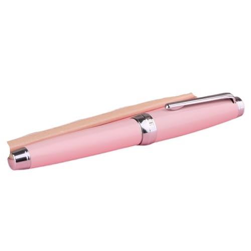 Clouism Füllfederhalter, Metalllack-Tinte, Iridium EF 0,38 mm/EF, gebogene Spitze, 0,6 mm, Schreibstift, Bürobedarf (Hellrosa, EF-Feder) von Clouism