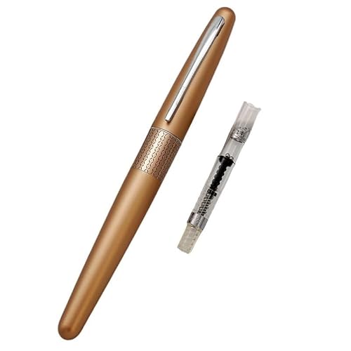Clouism Füllfederhalter, Metallstift, Edelstahlfeder, bunt zum Schreiben (goldfarbenes Gitter, F 0,3 mm) von Clouism