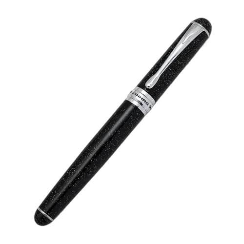 Clouism Füllfederhalter, luxuriös, elegant, mittelgroß, schräg, Iraurita-Spitze, Schreibwaren, Büro, Schulbedarf (fluoreszierendes Schwarz) von Clouism