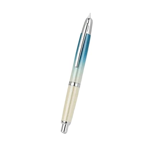 Clouism Füllfederhalter mit Farbverlauf, einziehbar, EF/F-Spitze mit Tintenkonverter, Schreibfarbe (Hellgrau, EF-Feder (0,38 mm), Grün, 10 Stück von Clouism