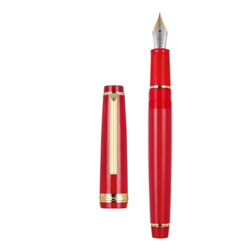 Clouism Gold Clip Series Füllfederhalter mit EF/F/M/gebogener Feder, hochwertiges Harz, Metall, drehbar, zum Öffnen der Tinte, Stifte für Schulschreiben (18, M) von Clouism