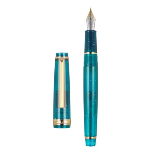 Clouism Gold Clip Series Füllfederhalter mit EF/F/M/gebogener Feder, hochwertiges Kunstharz, Metall, drehbar, zum Öffnen der Tinte, Stifte für Schulschreiben (02, F) von Clouism
