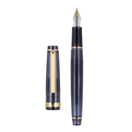 Clouism Gold Clip Series Füllfederhalter mit EF/F/M/gebogener Feder, hochwertiges Kunstharz, Metall, drehbar, zum Öffnen der Tinte, Stifte für Schulschreiben (04, F) von Clouism