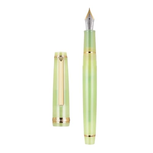 Clouism Gold Clip Series Füllfederhalter mit EF/F/M/gebogener Feder, hochwertiges Kunstharz, Metall, drehbar, zum Öffnen der Tinte, Stifte für Schulschreiben (10, F) von Clouism