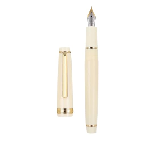 Clouism Gold Clip Series Füllfederhalter mit EF/F/M/gebogener Feder, hochwertiges Kunstharz, Metall, drehbar, zum Öffnen der Tinte, Stifte für Schulschreiben (11, F) von Clouism
