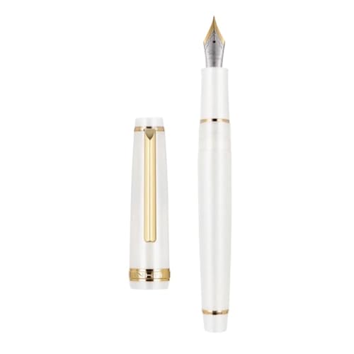 Clouism Gold Clip Series Füllfederhalter mit EF/F/M/gebogener Feder, hochwertiges Kunstharz, Metall, drehbar, zum Öffnen der Tinte, Stifte für Schulschreiben (13, F) von Clouism