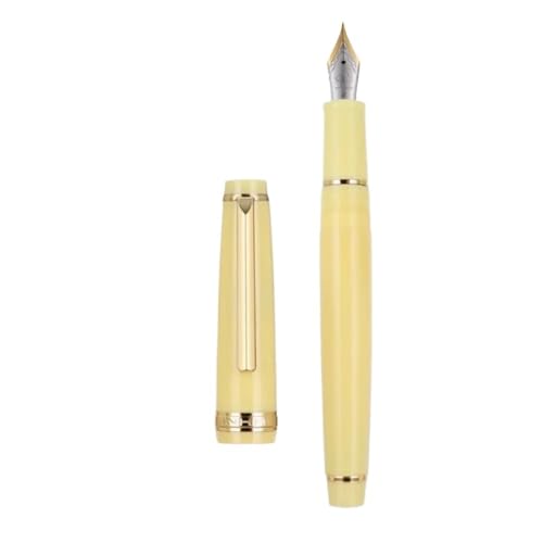 Clouism Gold Clip Series Füllfederhalter mit EF/F/M/gebogener Feder, hochwertiges Kunstharz, Metall, drehbar, zum Öffnen der Tinte, Stifte für Schulschreiben (16, F) von Clouism