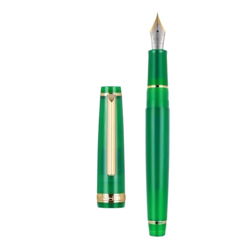 Clouism Gold Clip Series Füllfederhalter mit EF/F/M/gebogener Feder, hochwertiges Kunstharz, Metall, drehbar, zum Öffnen der Tinte, Stifte für Schulschreiben (21, F) von Clouism
