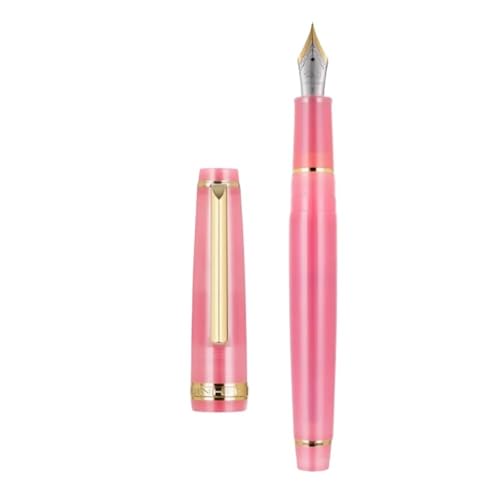 Clouism Gold Clip Series Füllfederhalter mit EF/F/M/gebogener Feder, hochwertiges Kunstharz, Metall, drehbar, zum Öffnen der Tinte, Stifte für Schulschreiben (24, F) von Clouism