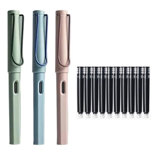 Clouism Retro-Füllfederhalter EF/F/0,38 mm, 3 Stück/Set, Schreibfüllfederhalter, Bürobedarf, Stift (G-3Pens 10 Patronen, 0,38) von Clouism
